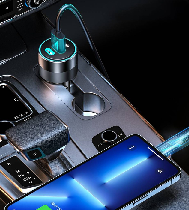 Choetech fast nabíjačka auto 130W 2xUSB-C + USB-A čierna (TC0011)