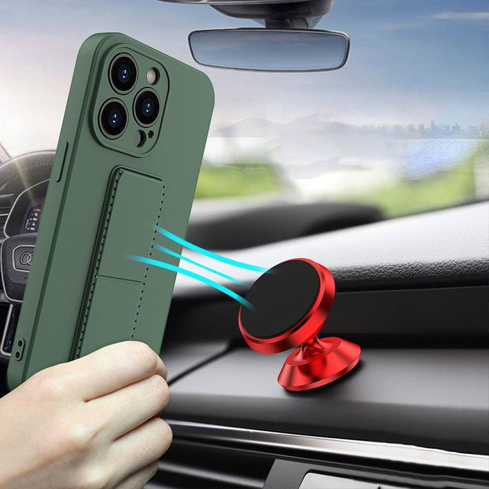 Wozinsky Kickstand Case flexible Silikonhülle mit Ständer iPhone 13 gelb