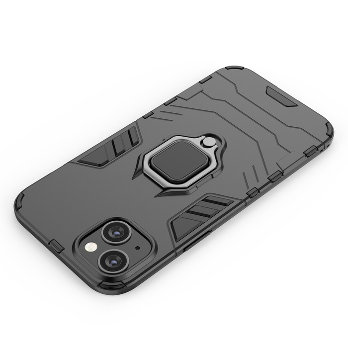 Funda Ring Armor para iPhone 14 Pro funda blindada soporte magnético anillo negro