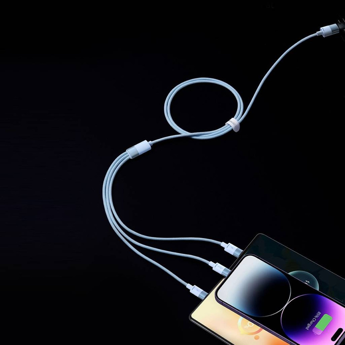 Baseus StarSpeed kabel 3v1 USB-A - Micro-USB / Lightning / USB-C 3,5A 1,2 m fialová