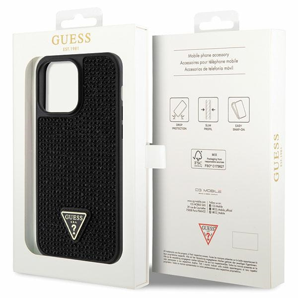 Hülle Guess GUHCP14XHDGTPK iPhone 14 Pro Max 6,7" schwarz/schwarz hartcase Strass-Dreieck Case