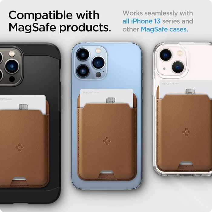 Spigen Valentinus MagSafe Portacarte universale Magnetic Marrone