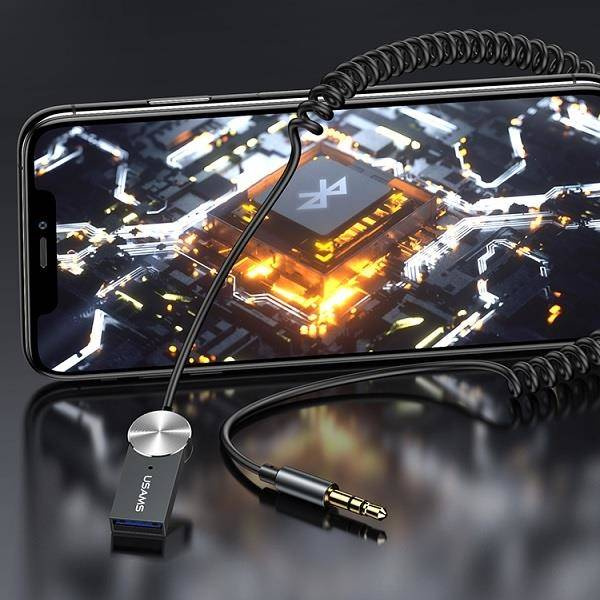USAMS Bluetooth 5.0 USB-AUX audio adapter SJ464JSQ01 US-SJ464 szürke