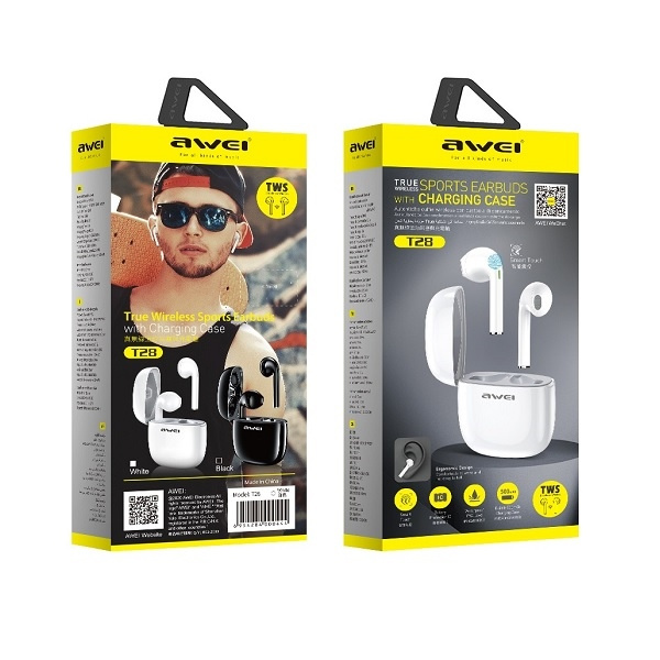 AWEI Bluetooth Kopfhörer 5.0 T28 TWS Docking Station Weiß
