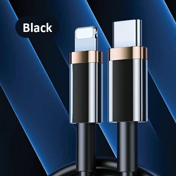 USAMS USB-C Apple Lightning Kabel U63 PD 1.2m Schnellladung 20W SJ484USB01 US-SJ484 Schwarz