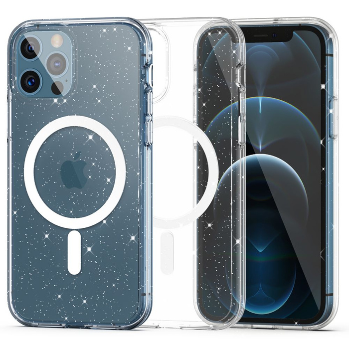 Case Tech-protect Flexair Hybrid MagSafe iPhone 12 / 12 Pro Glitter Case