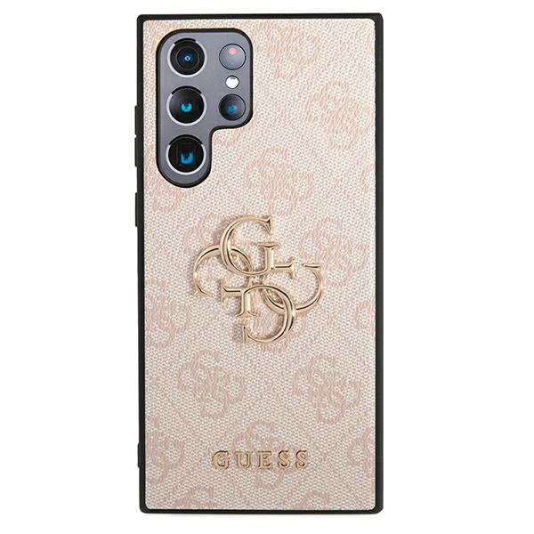 Funda GUESS Samsung Galaxy S22 Ultra 4G Big Metal Logo Rosa Hardcase