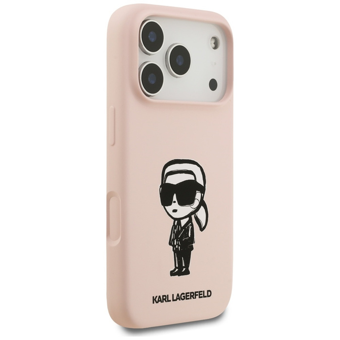 Etui Karl Lagerfeld Silicone Karl Sketch & Logo MagSafe do iPhone 17 Pro Max różowy