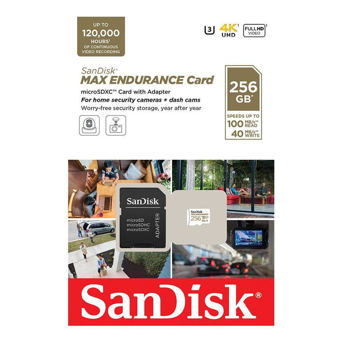 SanDisk 256GB scheda di memoria microSDXC Max Endurance + adattatore