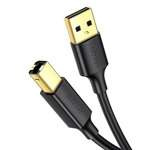 UGREEN USB-A 2.0 USB-B 2.0 a impresora chapado en oro US135 2m Negro