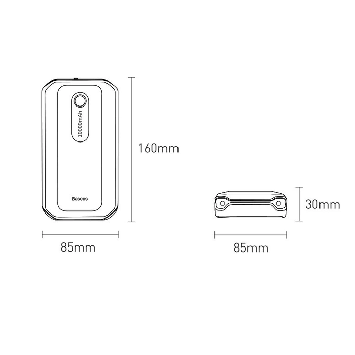 [APRÈS RETOUR] Baseus Power Bank Power Starter Jump Starter 10000mAh 12V (1000A / 500A) banque d'alimentation + pinces crocodiles noir (CGNL020101)