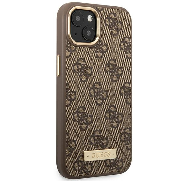 Guess GUHMP14SU4GPRW iPhone 14 6.1" brown/brown hard case 4G Logo Plate MagSafe