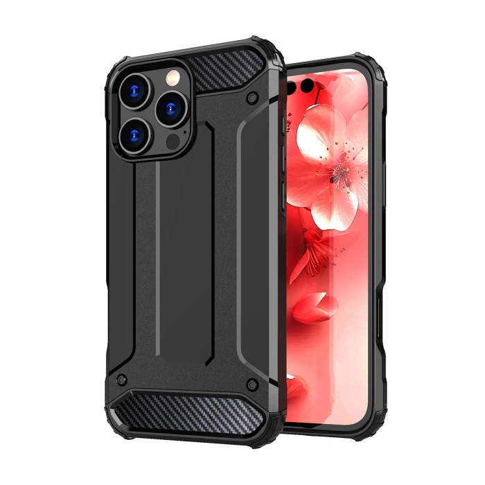 Hybrid Armor Panzerhülle für iPhone 16 Pro Max – Schwarz