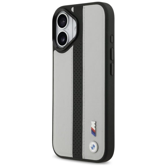 Etui BMW M Perforated Stripe Logo        MagSafe do iPhone 17 szary