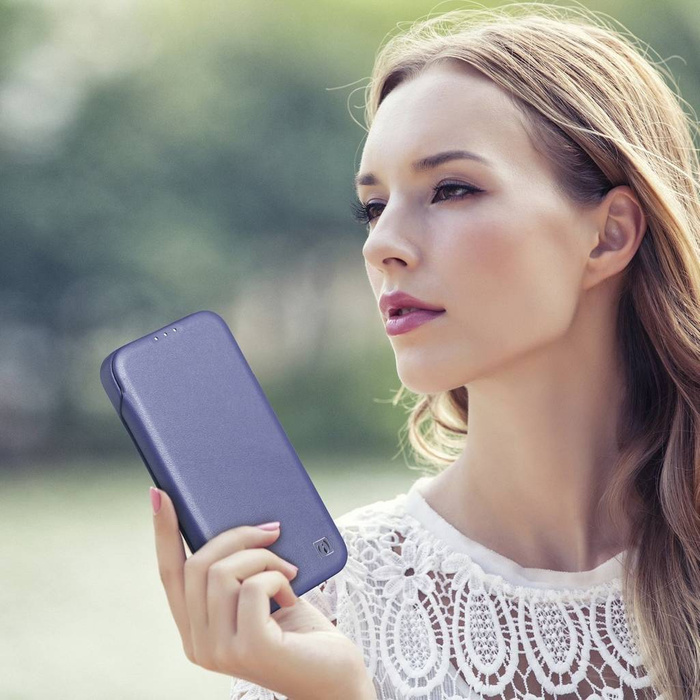 iCarer CE Custodia Folio in Pelle Premium per iPhone 14 Plus Flip Magnetic MagSafe Viola Chiaro (WMI14220715-LP)