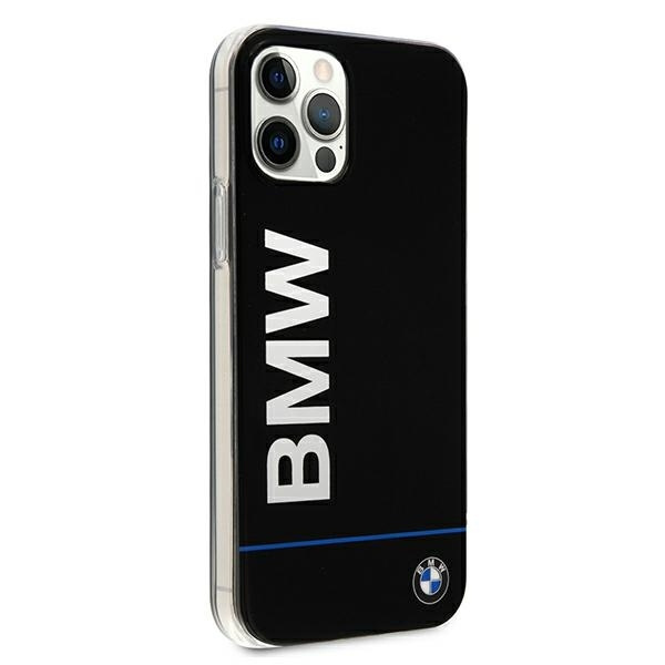 Pouzdro BMW Apple iPhone 12 12 Pro Signature Tištěné logo BMHCP12MPCUBBK Černé pevné pouzdro