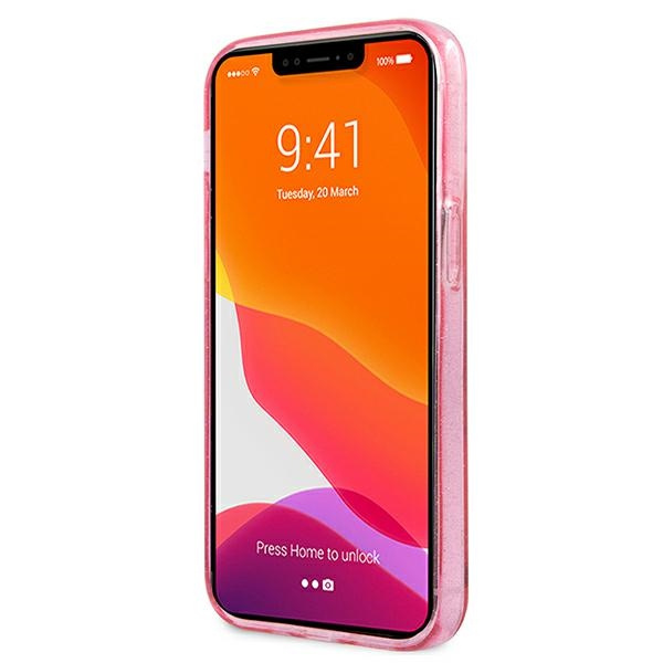 Cover KARL LAGERFELD Apple iPhone 13 Mini Glitter Karl's Head Pink Hardcase