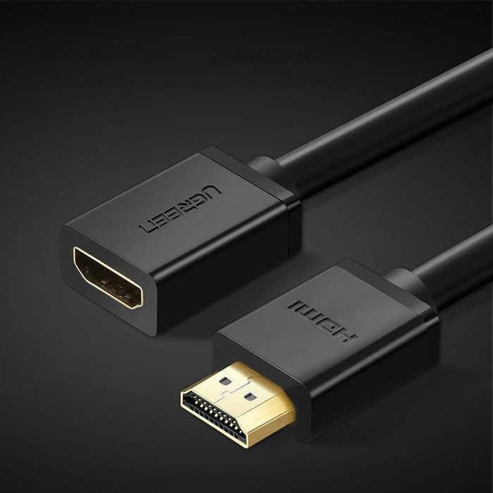 Ugreen cable cord adapter plug HDMI extension cable (female) - HDMI (male) 4K 10.2 Gbps 340 Mhz audio ethernet 0.5 m black (HD107 10140)