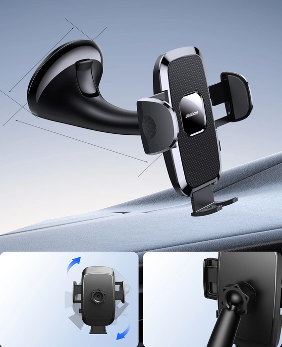 Joyroom Soporte mecánico para teléfono de coche para salpicadero de cabina, negro (JR-ZS259)