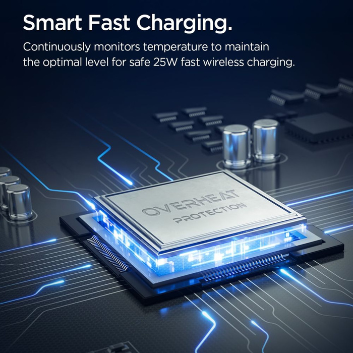 Spigen ESSENTIAL EF302MOQ Qi2.2 2IN1 MagNETIC MagSafe DRAHTLOSES LADESYSTEM SCHWARZ