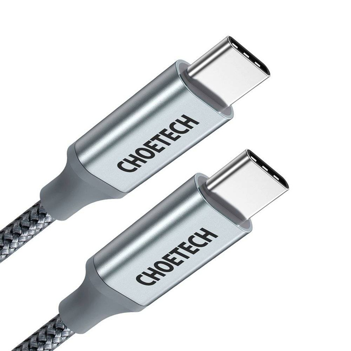 Choetech kabel USB Type C kabel - USB Type C 5A 100 W Power Delivery 480 Mbps 1,8 m šedý (XCC-1002-GY)