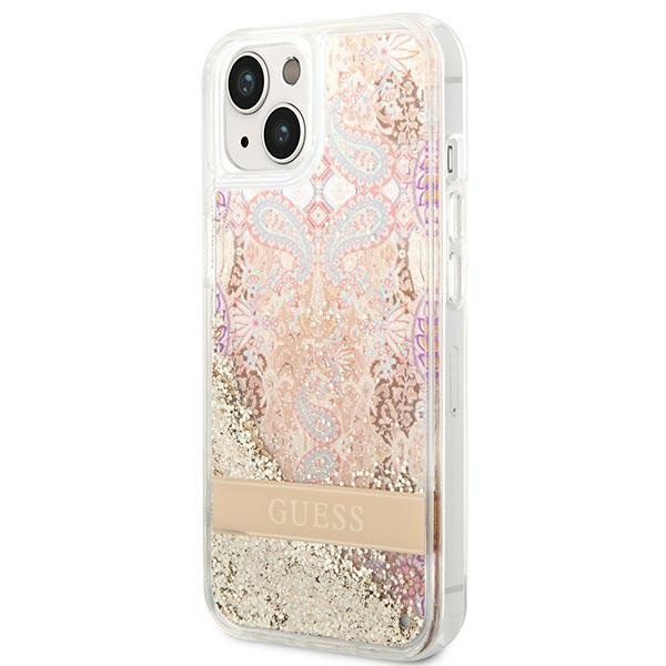 Hülle Guess GUHCP14MLFLSD iPhone 14 Plus 6,7" gold/gold hartcase Paisley Liquid Glitter