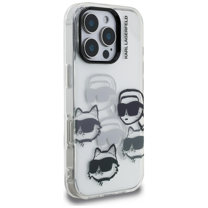 Etui Karl Lagerfeld IML Multi K&C Head   Pattern do iPhone 16 Pro przezroczysty
