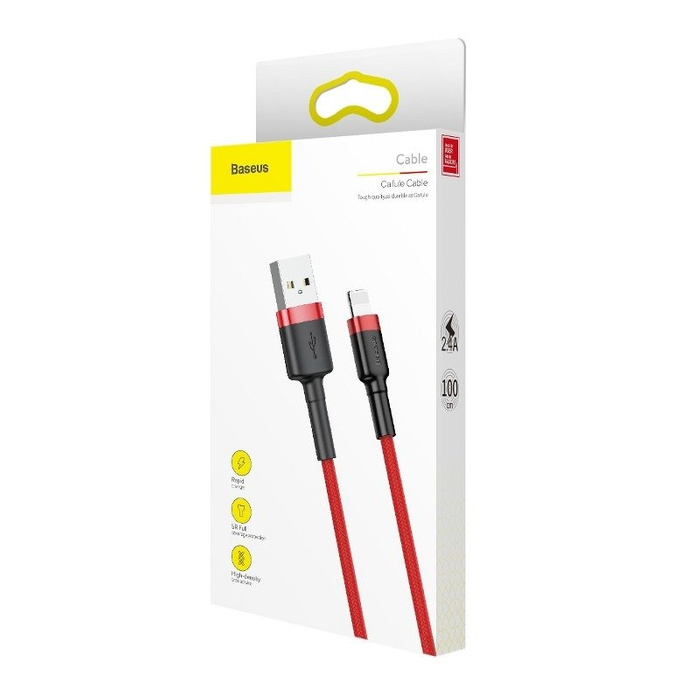 Kabel BASEUS Lightning USB Cafule 2,4A 1m červená