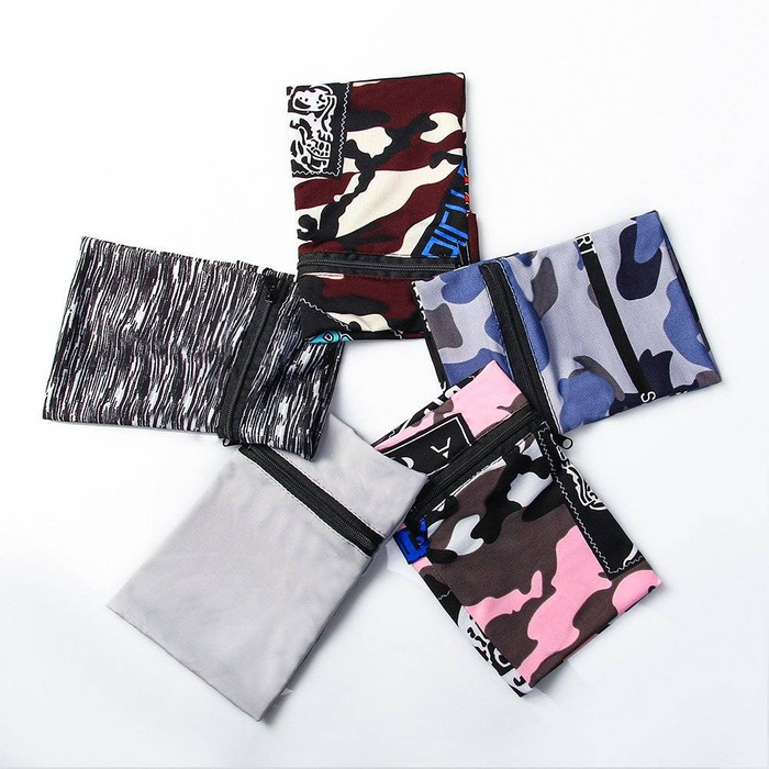 Fascia da braccio in tessuto per il fitness running strisce bianche / nere