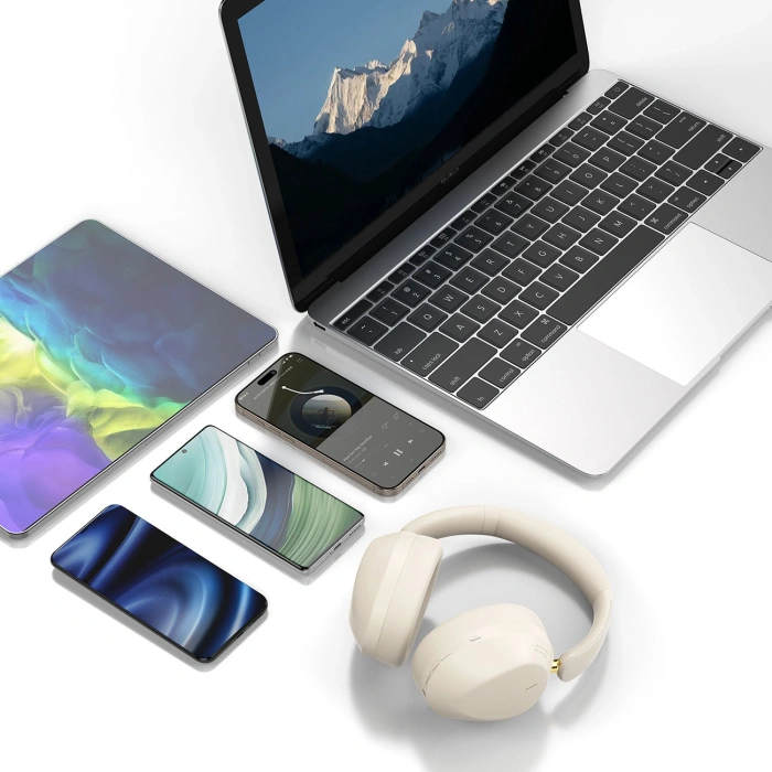 Słuchawki bezprzewodowe Dudao X22 Max nauszne Bluetooth z ANC - beżowe