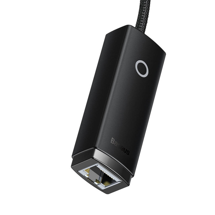Externer USB-A-Netzwerkadapter der Baseus Lite-Serie – RJ-45 1 Gbit/s (1000 Mbit/s) schwarz (WKQX000101)