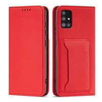 Estuche magnético para tarjetas para Samsung Galaxy A12 5G Estuche con tarjetero rojo