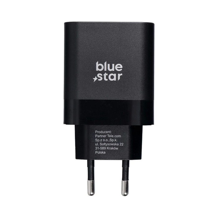 Ładowarka sieciowa do telefonu Blue Star USB C QC4.0 PD 3A 45W + kabel USB C do USB C TFB-TC-45WPD czarna
