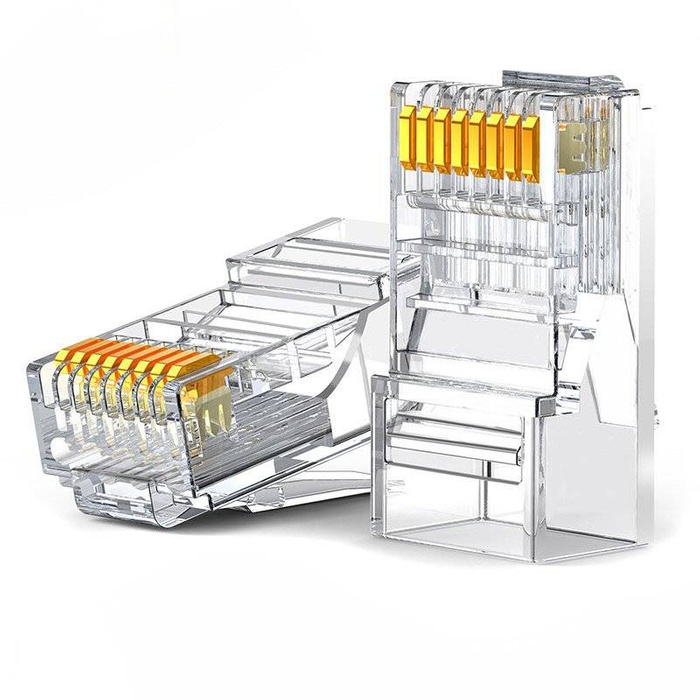 Ugreen 100x connettore maschio connettore estremità RJ45 8P8C Cat 6 trasparente (60558)
