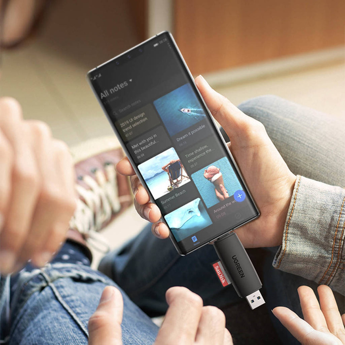 Adattatore Ugreen di schede SD / micro SD (USB-A / USB-C) nero (CM304)