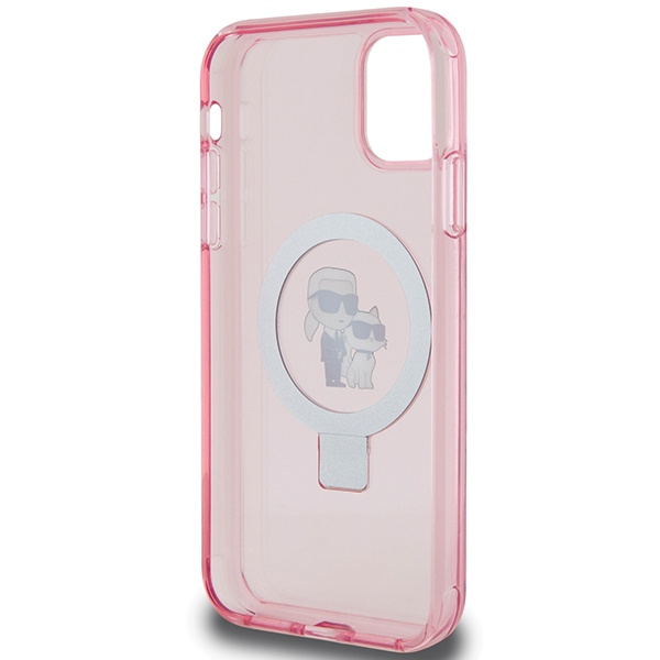 Etui Karl Lagerfeld KLHMN61HMRSKCP iPhone 11 / Xr 6.1" różowy/pink hardcase Ring Stand Karl&Choupettte MagSafe Case