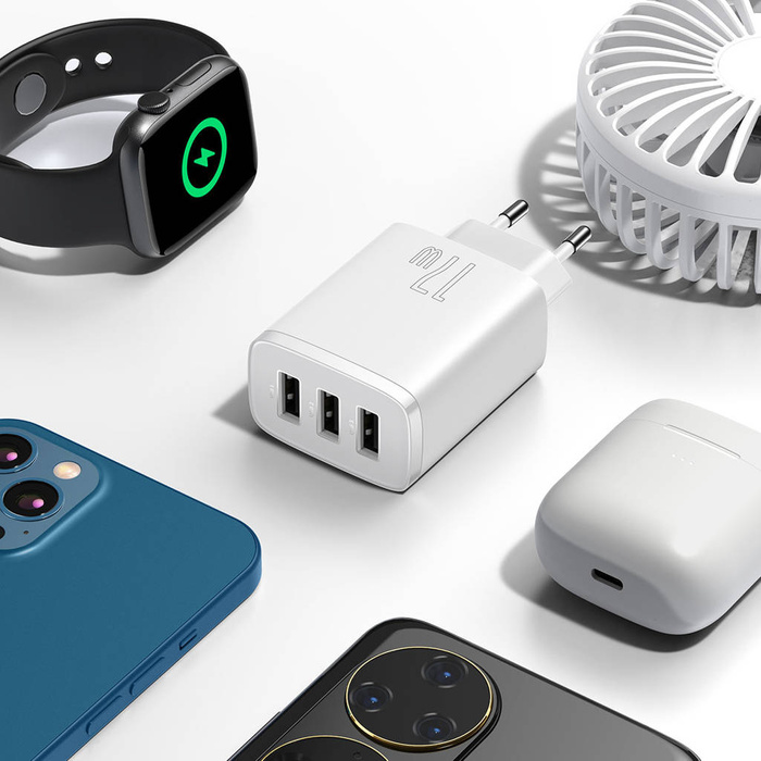 Baseus Compact  Charger 3U 17W EU White