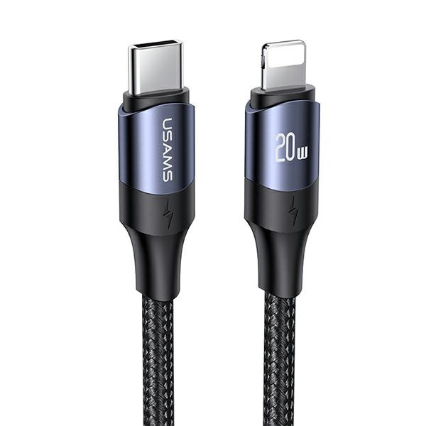 USAMS U71 USB-C zu Lightning 2m 20W PD Schnellladekabel schwarz/schwarz SJ522USB01 (US-SJ522)