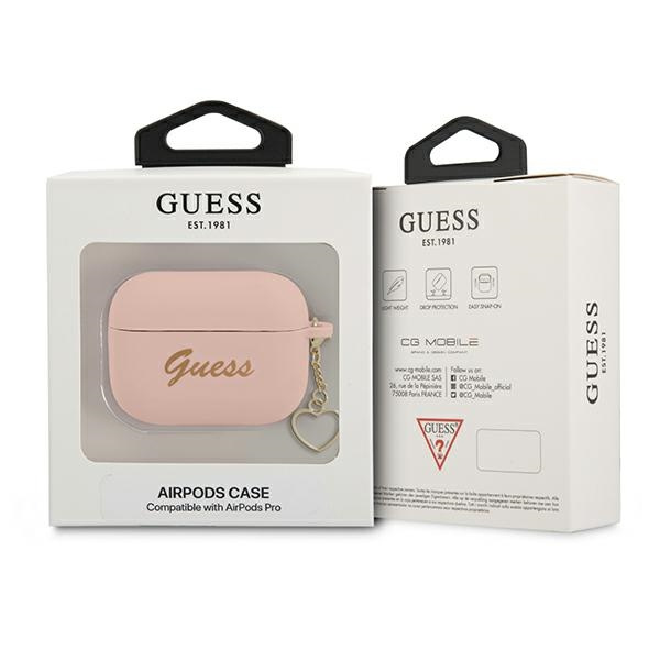 GUESS Apple Funda Pro Cover Silicone Charm Collection Case rosa