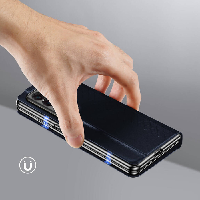 Funda de cuero Dux Ducis Bril con soporte y billetera para Honor Magic VS - azul