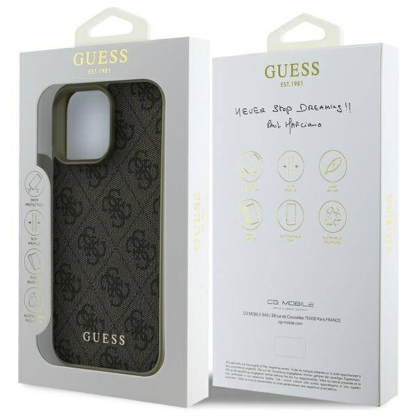 Etui Guess iPhone 16 Pro Max brązowy/brown hardcase 4G Charms Collection