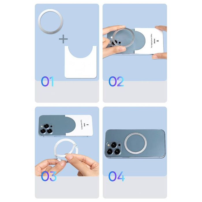 Magnetický kroužek Baseus Halo Series (2 ks / balení) černý (PCCH000001)