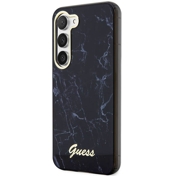 Hülle Guess GUHCS23MPCUMAK S23 +S916 schwarz/schwarz hartcase Marmor Case