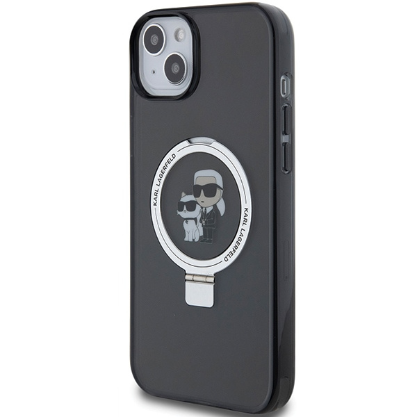 Coque Karl Lagerfeld KLHMP15MHMRSKCK iPhone 15 Plus 6.7 "noir/noir durcase Ring Stand Karl&amp;Choupettte MagSafe Case