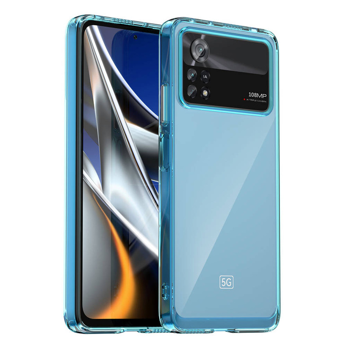 Custodia Outer Space per Xiaomi Poco X4 Pro 5G cover con cornice flessibile blu