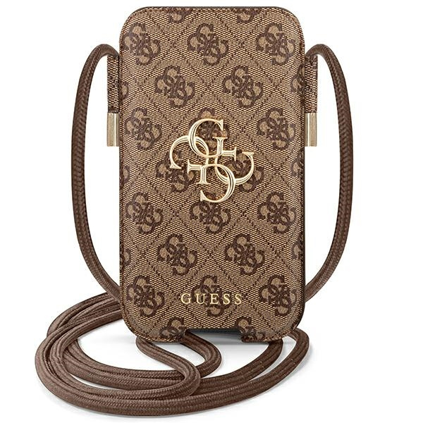 GUESS Handbag Apple iPhone 13 Pro Max 4G Big Metal Logo Brown Hardcase