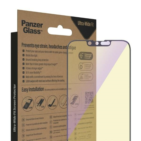 PanzerGlass Ultra-Wide Fit iPhone 14 / 13 Pro / 13 6.1" Bildschirm Schutz Antibakteriell Easy Aligner enthalten Anti-Blaulicht 2791