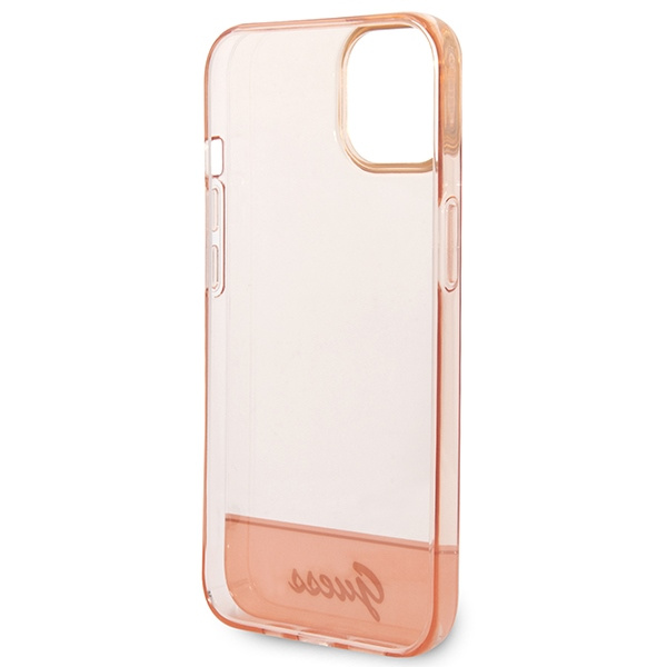 Hülle GUESS Apple iPhone 14 Transluzentes Rosa Hartcase