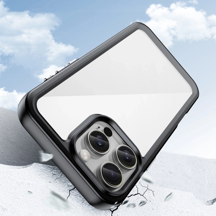 Outer Space Case mit Gelrahmen für iPhone 16 Pro Max – Schwarz