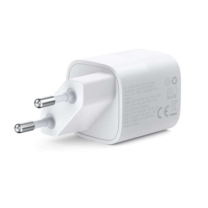 Choetech Schnelles USB-Ladegerät USB Typ C PD QC 33W weiß (PD5006)